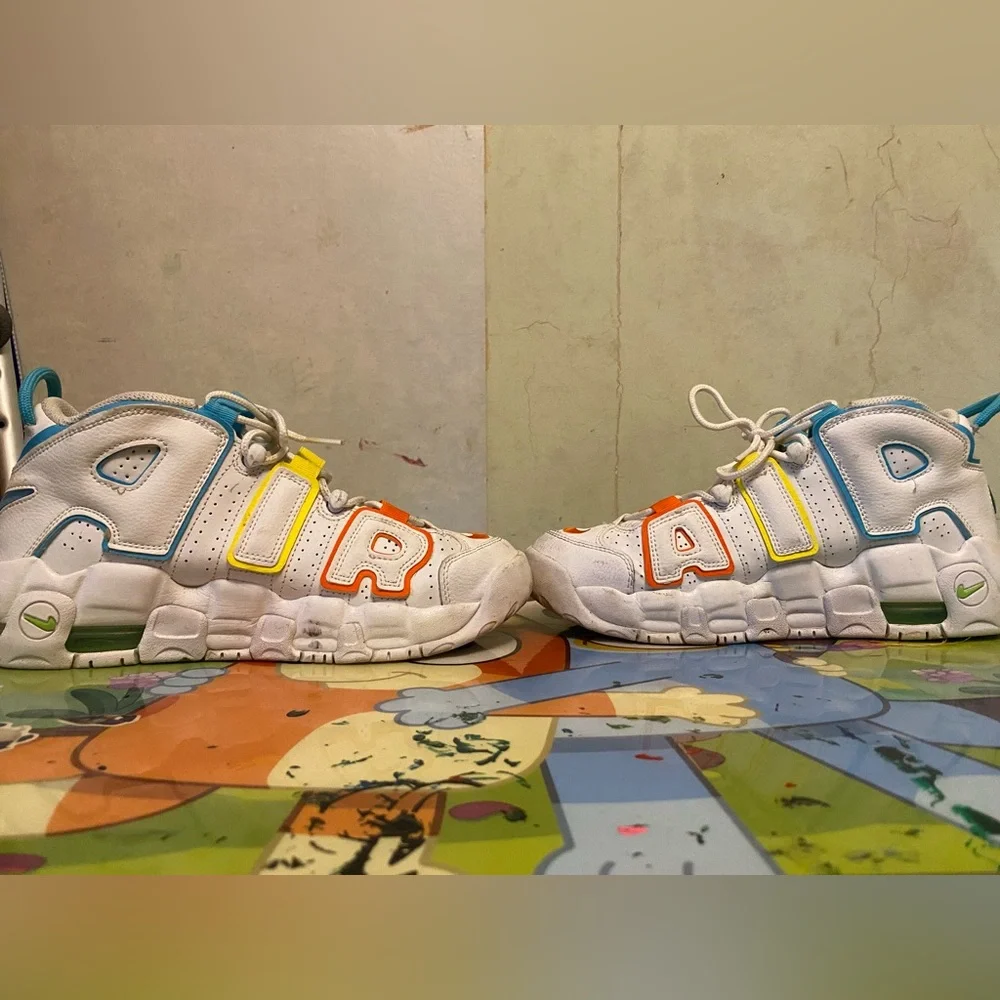 Nike White Sneakers with Orange and Blue Accents - Picture 3 of 3